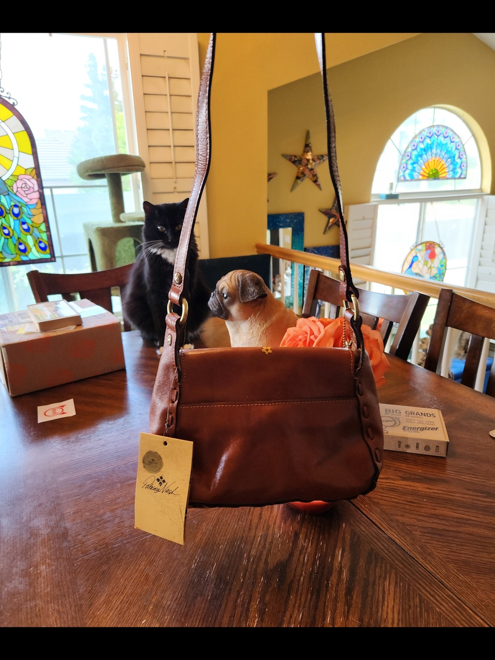 Patricia Nash Brown Floral Embossed Leather Crossbody Bag Anniversary Edition - Picture 13 of 15
